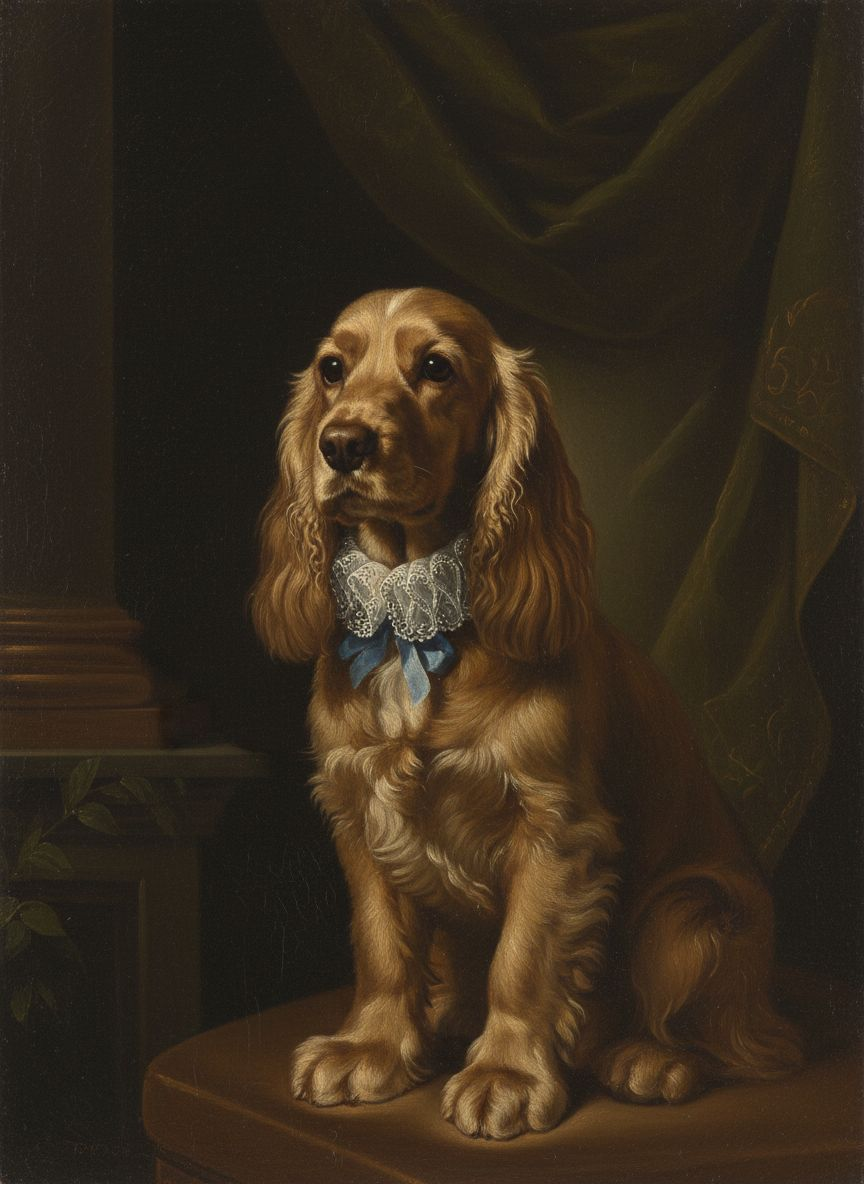 Dog painted as a Renaissance Noble in 17th-century Dutch master style by Furresco